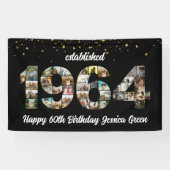 Banderoles Collage photo de 60e anniversaire Fondé 1964 (Horizontal)