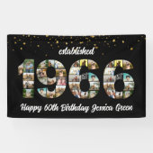 Banderoles Collage photo de 60e anniversaire Fondé 1966 (Horizontal)