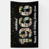 Banderoles Collage photo de 60e anniversaire Fondé 1966 (Vertical)