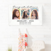 Banderoles Collage photo de troisième année noir Script 2023 (En situation)