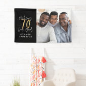 Banderoles Collage photo moderne de 70 ans en noir et or (En situation)