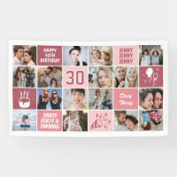 Collage photo personnalisé 30 ans Anniversaire Ros