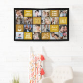 Banderoles Collage photo personnalisé 60 ans Noir Or (En situation)