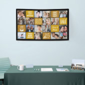 Banderoles Collage photo personnalisé 60 ans Noir Or (Salon professionnel)