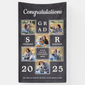 Banderoles Collage photo personnalisé Félicitation Diplômé (Vertical)