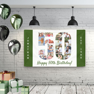 Banderoles Collage photo personnalisé pour une fête d'anniver