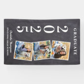 Banderoles Collage photo personnalisé rustique Diplômé (Horizontal)