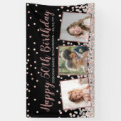 Banderoles Collage photo rose Gold Silver 50e anniversaire (Vertical)