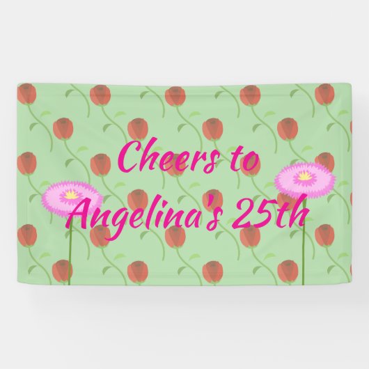 Banderoles Collection de fleurs d'anniversaire (Horizontal)