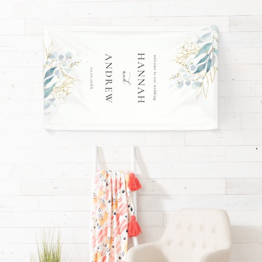 Banderoles Collection de Mariages blancs en or bleu (Imitat) (En situation)