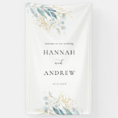 Banderoles Collection de Mariages blancs en or bleu (Imitat) (Vertical)