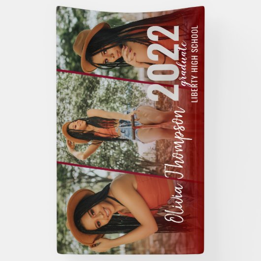 Banderoles Collection photo de script moderne Bourgogne Diplô (Vertical)