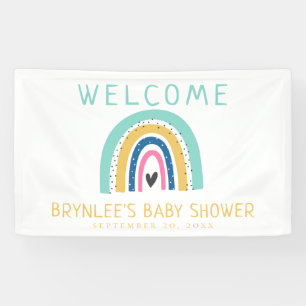 Banderoles Coloré Illustré Pastel Baby shower arc-en-ciel
