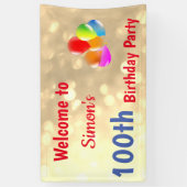 Banderoles Coloré Personnalisé 100e anniversaire (Vertical)