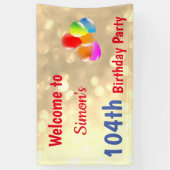 Banderoles Coloré Personnalisé 104e anniversaire (Vertical)