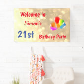Banderoles Coloré Personnalisé 21e anniversaire (En situation)