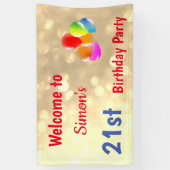 Banderoles Coloré Personnalisé 21e anniversaire (Vertical)