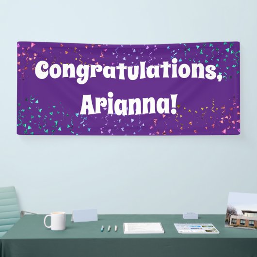 Banderoles Colorful Confetti Bright Purple Félicitations (Salon professionnel)