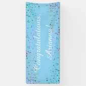 Banderoles Colorful Confetti Script Félicitations Pale Blue (Vertical)