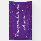 Banderoles Colorful Confetti Script Félicitations Purple (Vertical)