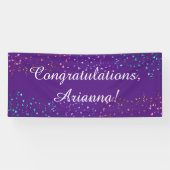 Banderoles Colorful Confetti Script Félicitations Purple (Horizontal)