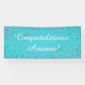Banderoles Colorful Confetti Script Félicitations Turquoise (Horizontal)