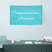 Banderoles Colorful Confetti Script Félicitations Turquoise (Salon professionnel)
