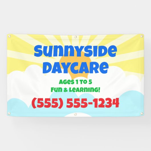 Banderoles Colorful Daycare Custom Banner (Horizontal)