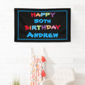 Banderoles Colorful Fun Custom Année Nom Date Joyeux Annivers (En situation)