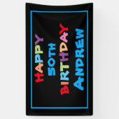 Banderoles Colorful Fun Custom Année Nom Date Joyeux Annivers (Vertical)
