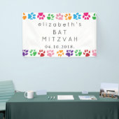 Banderoles Colorful Paws, Paw Pattern, Dog Paws, Bat Mitzvah (Salon professionnel)