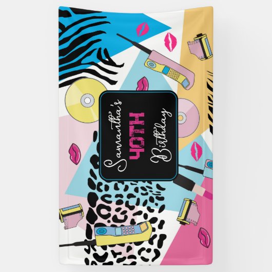 Banderoles Colorful Retro 1990's Nineties Motif (Vertical)