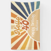 Banderoles Colorful Retro Sun Super Wave Bonjour 40e annivers (Vertical)