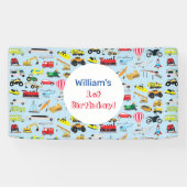 Banderoles Colorful Transport & Véhicules Anniversaire de enf (Horizontal)