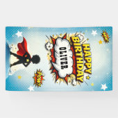 Banderoles Comic Style Superhero Boy's Name Birthday (Horizontal)