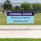 Banderoles Coming Soon Light and Dark Blue White New Business (En situation)