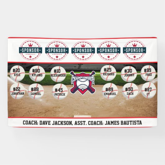Banderoles Commanditaire d'équipe de baseball (Horizontal)