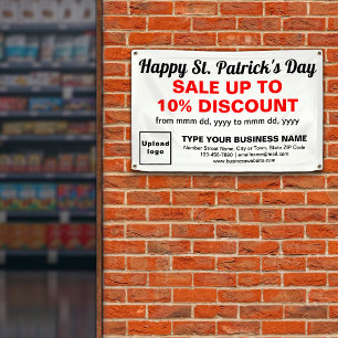 Banderoles Commerce Saint Patrick Vente sur rectangle blanc