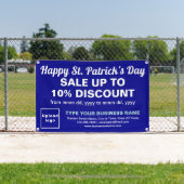 Banderoles Commerce Saint Patrick Vente sur Rectangle Bleu (Insitu)