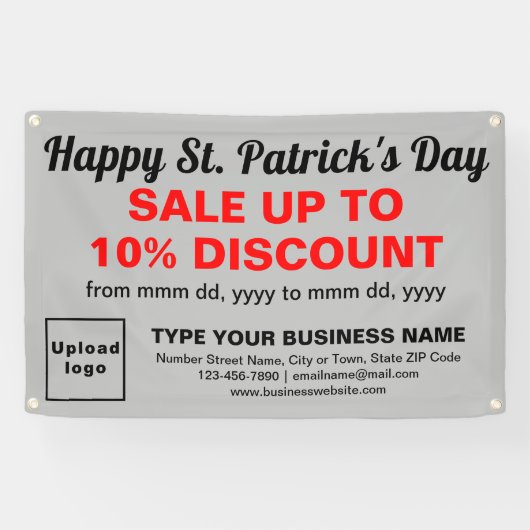 Banderoles Commerce Saint Patrick Vente sur Rectangle gris (Horizontal)