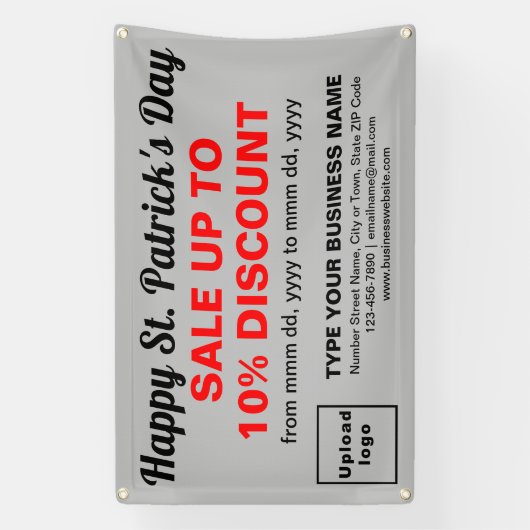 Banderoles Commerce Saint Patrick Vente sur Rectangle gris (Verticale)