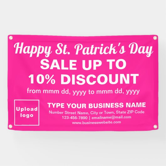 Banderoles Commerce Saint Patrick Vente sur Rectangle rose (Horizontal)