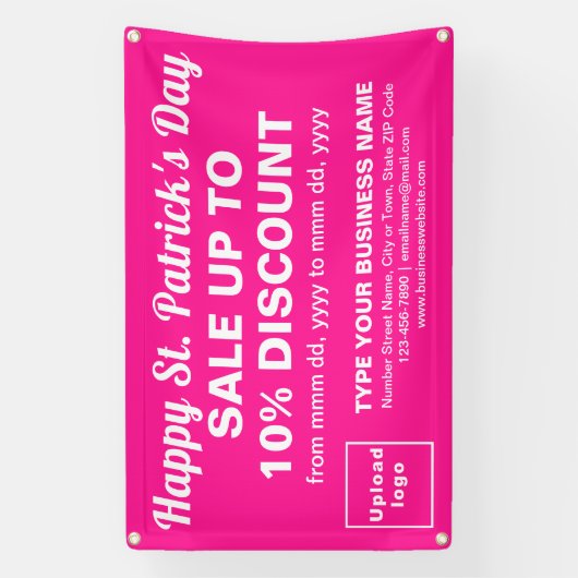 Banderoles Commerce Saint Patrick Vente sur Rectangle rose (Verticale)