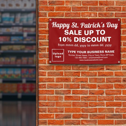 Banderoles Commerce Saint Patrick Vente sur Rectangle rouge