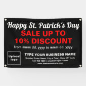 Banderoles Commerce Saint Patrick Vente sur un rectangle noir (Horizontal)