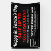 Banderoles Commerce Saint Patrick Vente sur un rectangle noir (Verticale)