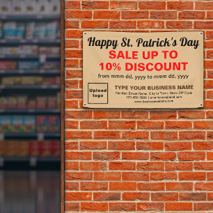 Banderoles Commerce St Patrick Vente sur rectangle Brown clai