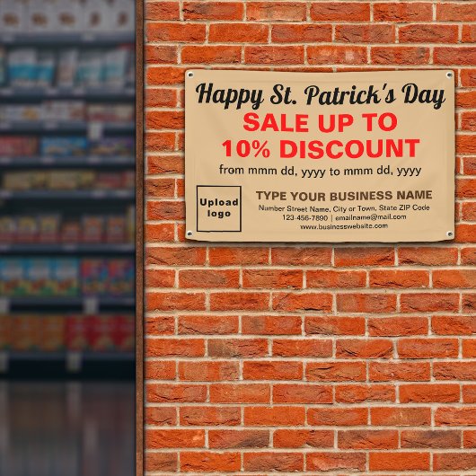 Banderoles Commerce St Patrick Vente sur rectangle Brown clai