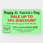Banderoles Commerce St Patrick Vente sur un rectangle vert cl (Horizontal)