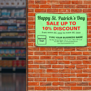 Banderoles Commerce St Patrick Vente sur un rectangle vert cl